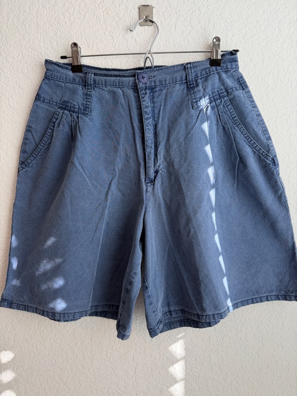 Vintage High-Waist Blue Cotton Shorts - Cherokee